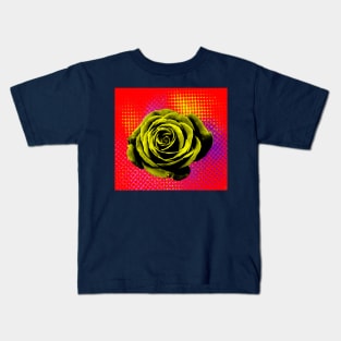 Rose, yellow, red, blue, pop art Kids T-Shirt